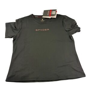 SPYDER Active Women's Black Short Sleeve T Shirt Activewear Top Size Large